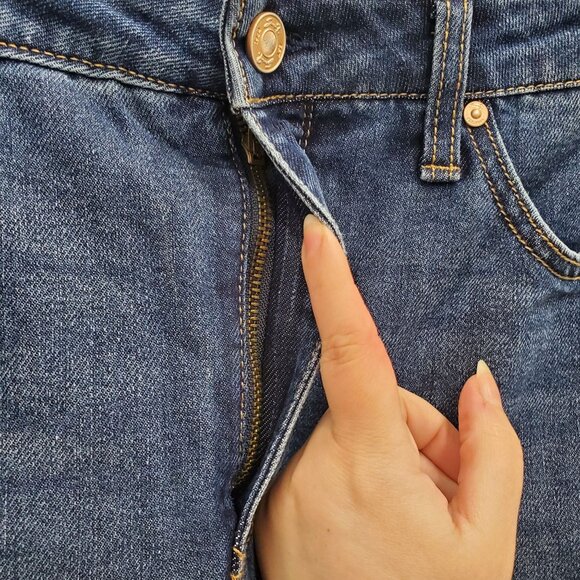 Seven7 90's Straight Jean Women's Dark Wash High Rise Relaxed Denim‎ NWT Size 12 - Picture 3 of 8